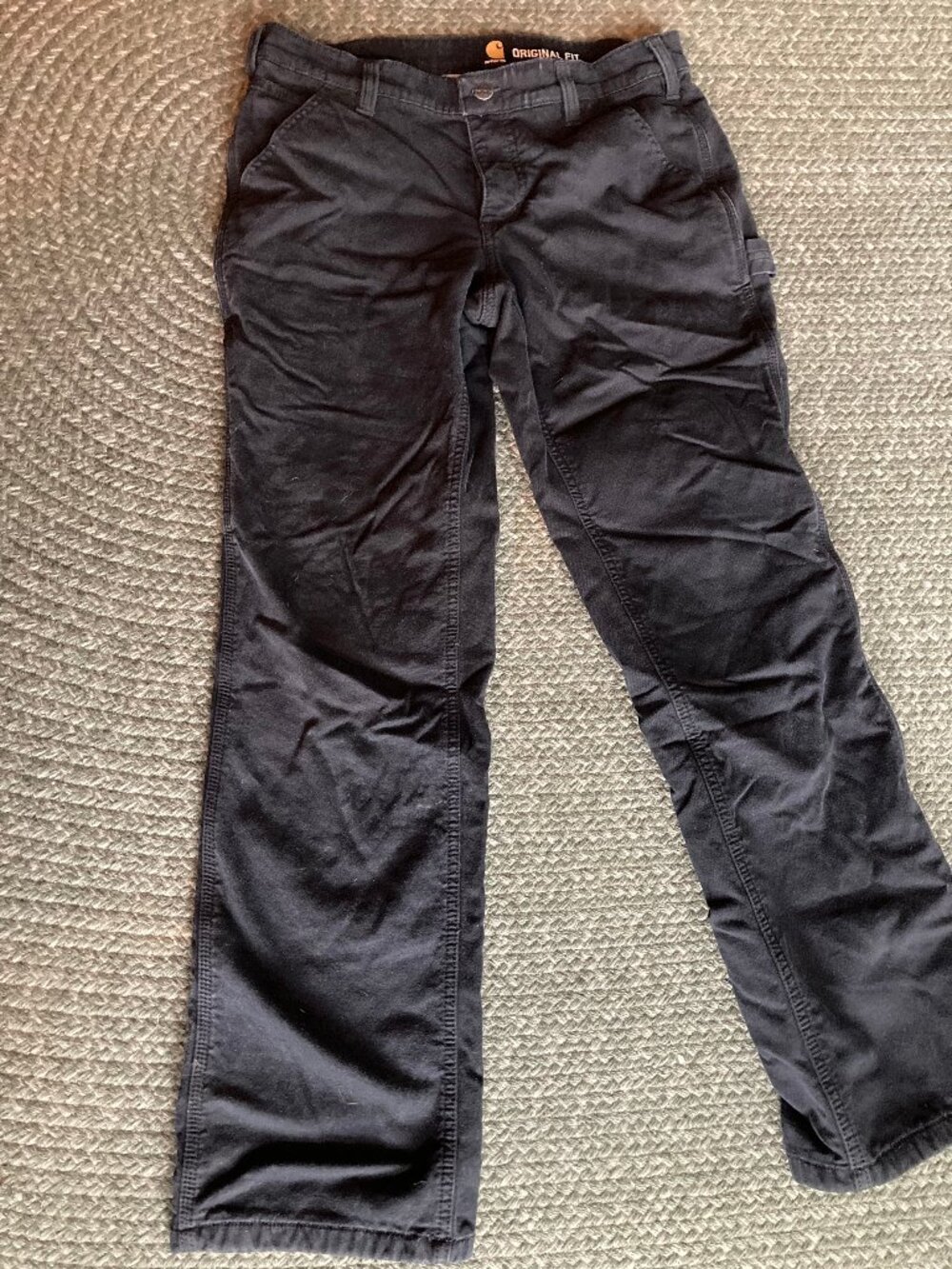 Carhartt Women's Fleece Lined Jeans - Size 8 Black Original Fit (Like New)